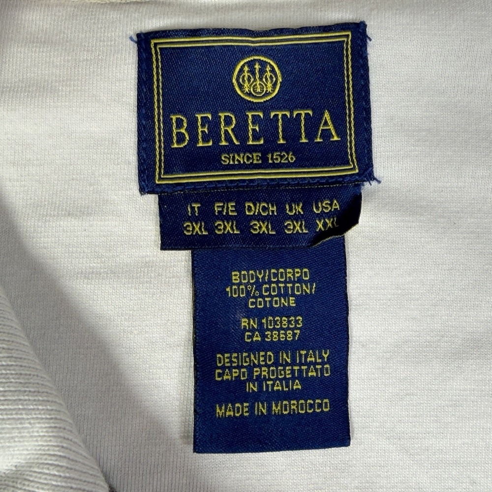Beretta Full Zip Sweat Jacket Sweatshirt Men's XXL 2XL Gray White Cotton Knit - Picture 3 of 8